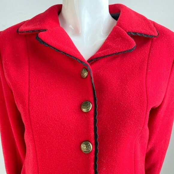 Vintage Suttles & Seawinds Red Wool Cropped Blazer  S - Picture 2 of 7